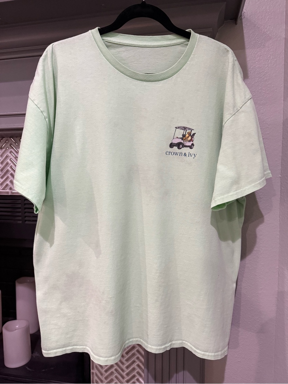crown & ivy Mint Short-Sleeve Tee with Golf Cart Graphic